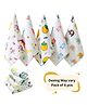 BitFeex Baby Face Towels for Boys Girls Fleece Muslin Wash Cloth Cute Pattern Muslin Organic Cotton Face Towel-Design May Vary, Pack of 6 Pcs