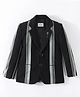 Noddy Knitted Full Sleeves Striped Blazer - Black