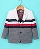 Noddy Kittned Full Sleeves Mid Striped & Colour Blocked Blazer - Red