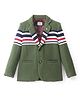 Noddy Knitted Full Sleeves Rugby Striped Blazer - Olive Green