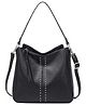 lycheebags Hobo Purse Made of Vegan Leather Shoulder Bag for Women - Black