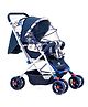 StarAndDaisy Stroller for Baby Boy & Girl 0 to 3 Years, Baby Stroller with Lightweight, Foldable Pram for Baby with 3-Point Safety Harness, Adjustable Backrest, 360° Swivel Wheel, Large Storage, Reversible Handlebar, Extended Mosquito Net