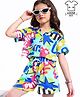 OLLINGTON ST. Cotton Co-ords Half Sleeves Printed Top & Shorts Set - Multicolor