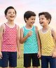 Pine Kids Cotton Lycra Knit Sleeveless Vest with Star Print Pack of 3 - (Colour May Vary)