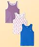 Pine Kids Cotton Lycra Knit Sleeveless Vests with Stripes & Cars Print (Colour May Vary)