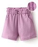 Kookie Kids Woven Solid Paper Bag Waist Textured Shorts With Pockets - Mauve