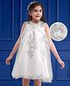 Mark & Mia Woven Sleeveless Party Dress With Floral Embroidery Sequin Detailing & Bow Applique - White