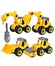 NEGOCIO Plastic Exclusive Collection of Construction Vehicles for Kids Pretend Play Toy Trucks Play Set Building Vehicles Set Pack of 4 - PACK OF 1- COLOR MAY VARY