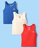 Pine Kids Cotton Lycra Knit Sleeveless Vests With Text Print Pack Of 3 (Colour May Vary)