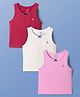 Pine Kids Cotton Lycra Knit Sleeveless Solid Colour Vests Pack Of 3 (Colour May Vary)