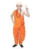 Kaku Fancy Dresses Full Sleeves Solid Chanakya Costume Set - Orange