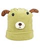 Kid-O-World Velvet Animal Designed Ears Applique Detailed Beanie Cap - Green- Diameter 48 Cms