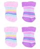 Kid-O-World Cotton Pack Of 2 Striped Socks - Pink & Purple