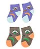 Kid-O-World Cotton Set Of 2 Animal Designed Socks - Purple & Brown