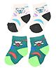 Kid-O-World Cotton Set Of 2 Animal Designed Socks - White & Green