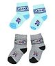 Kid-O-World Cotton Set Of 2 ABC Text Designed Socks - Blue & Grey