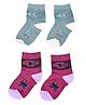 Kid-O-World Cotton Set Of 2 ABC Text Designed Socks - Grey & Purple