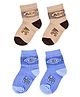 Kid-O-World Cotton Set Of 2 ABC Text Designed Socks - Brown & Blue