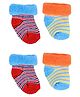 Kid-O-World Cotton Pack Of 2 Striped Socks - Red & Blue