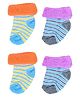 Kid-O-World Cotton Pack Of 2 Striped Socks - Blue & Grey