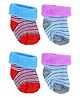Kid-O-World Cotton Pack Of 2 Striped Socks - Grey & Red