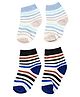 Kid-O-World Pack Of 2 Cotton Striped Socks - Blue & Beige