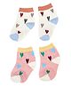 Kid-O-World Pack Of 2  Heart Designed Socks  - White & Peach
