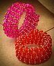 Stol'n Set of 2 Stones & Beads Embellished Bracelets - Red & Dark Pink