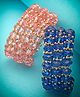 Stol'n Set of 2 Stones & Beads Embellished Bracelets - Pink & Blue