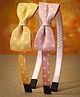 Stol'n Set Of 2 Bow Applique Detailed & Polka Dots Designed Hair Bands - Yellow & Pink