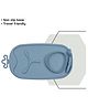 b.box Roll + Go Mealtime Silicone Mat - Travel Friendly Plate with spoon - Non-Slip, Easy-Clean - Ocean Blue