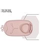 b.box Roll + Go Mealtime Silicone Mat - TravelFriendly Plate with spoon - Non-Slip, Easy-Clean - Blush Pink