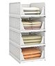 JD Fresh Polypropylene 4 Pieces Wardrobe Organizer for Storage - White