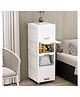 JD FRESH 4 Tier Stackable Cabinet for Clothes - White