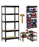 JD Fresh 5 Tier Adjustable Boltless Rack for Storage - Black