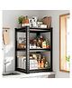JD FRESH Adjustable 2 Tier Metal Boltless Rack for Storage - Black