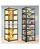 JD FRESH Adjustable 6 Tier Metal Boltless Rack for Storage - Black