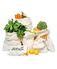 JD FRESH 12 Pcs 100% Cotton Storage Bags for Fridge - Beige
