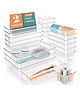 JD FRESH Set of 2 Unbreakable Drawer Organizer Drawer Organizer - Transparent