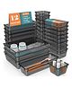JD FRESH Set of 12 Unbreakable Drawer Organizer Drawer Organizer - Transparent Black