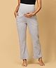 The Mom Store Cotton Spandex Solid Maternity Track Pants - Grey