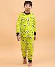 Ninos Dreams 100% Cotton Knit Full Sleeves Football Printed Coordinating Night Suit -Green