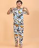 Ninos Dreams Cotton Jersey Knit Half Sleeves Skateboard & Joystick Printed Coordinating Night Suit Set - Multi Colour
