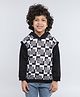 Taffykids Cotton Jersey Full Sleeves Geometric Printed Hoodie - Black & White