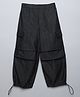 Taffykids Denim Full Length Solid Parachute Pants - Grey