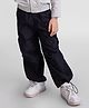 Taffykids Twill Full Length Pockets Detailed Solid Parachute Pants - Black