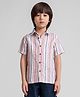 Taffykids Linen Half Roll Up Sleeves Striped Shirt - Multi Colour