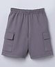 Taffykids Solid Knee Length Cargo Shorts - Grey