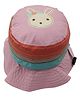 Kid-O-World Cotton Bunny Printed Hat - Pink-  Diameter 48 Cms