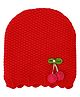 Kid-O-World Cotton Cherry Patch Detailed Honeycomb Designed Beanie - Red-  Diameter 46 Cms